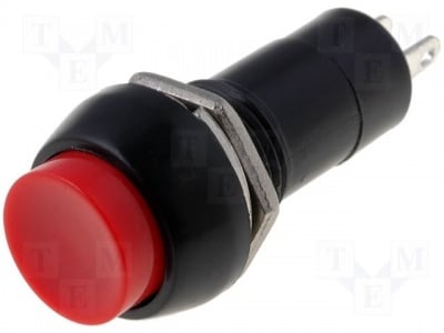 Бутон незадържащ PS11BRD Превключвател: бутон; Позиции:2; SPST-NO; 1A/250VAC; червен; O12mm